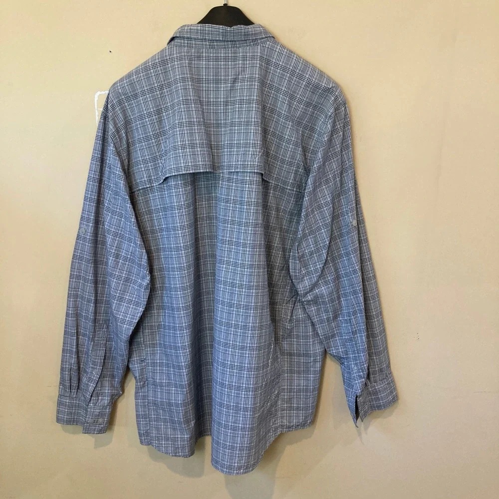 The‎ North Face Mens XXL Plaid Hiking Shirt Grey Long Sleeve Ventilated 2 Pocket